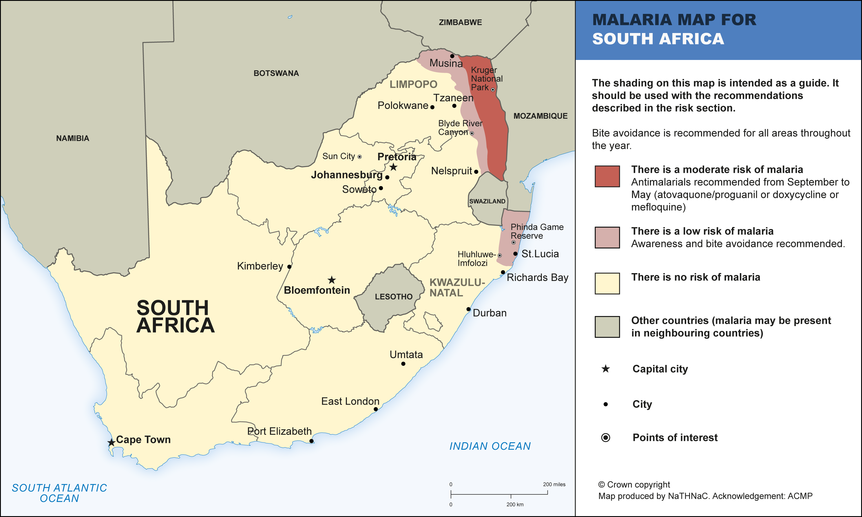 South Africa Malaria Map 