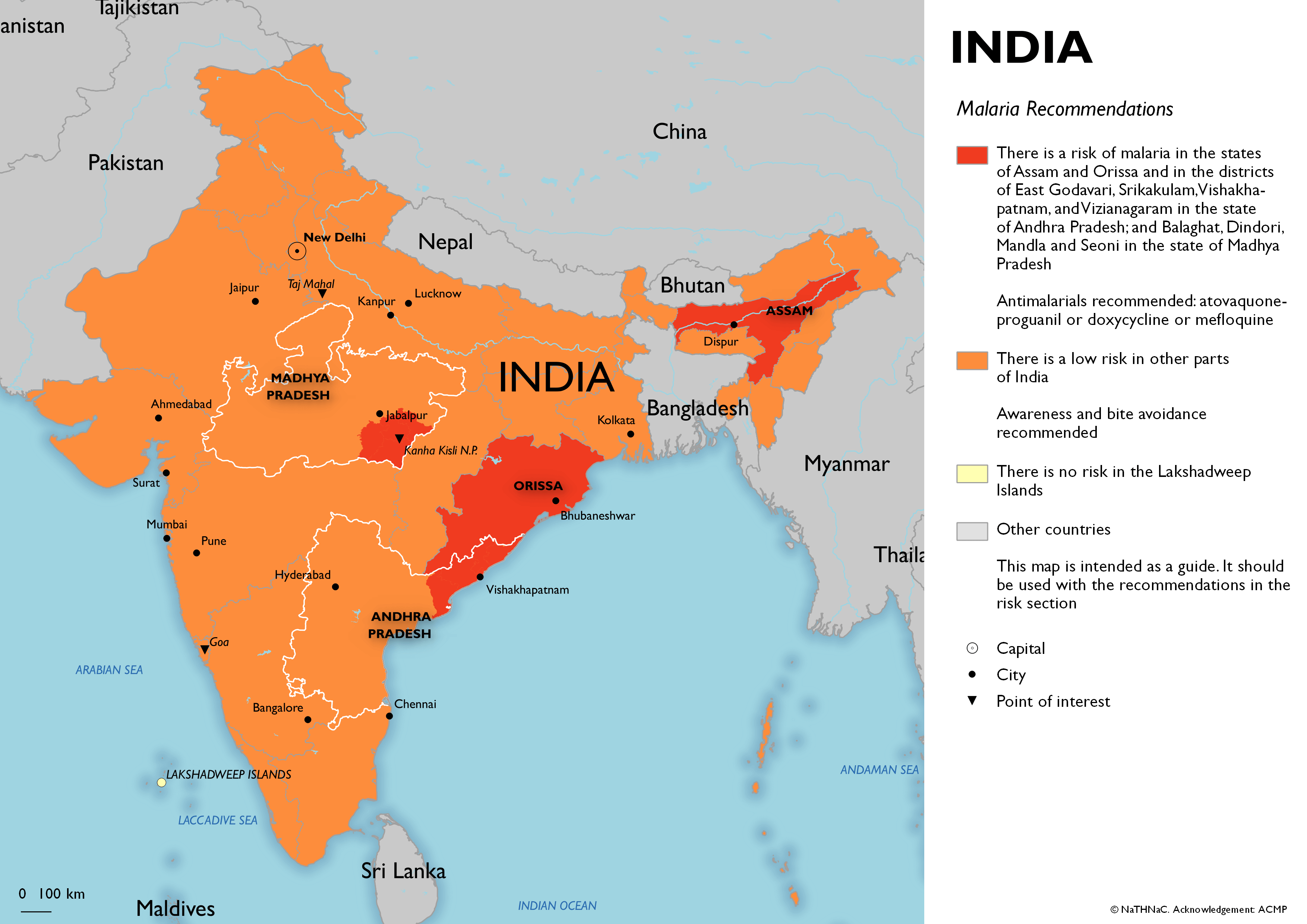 fit for travel india malaria map