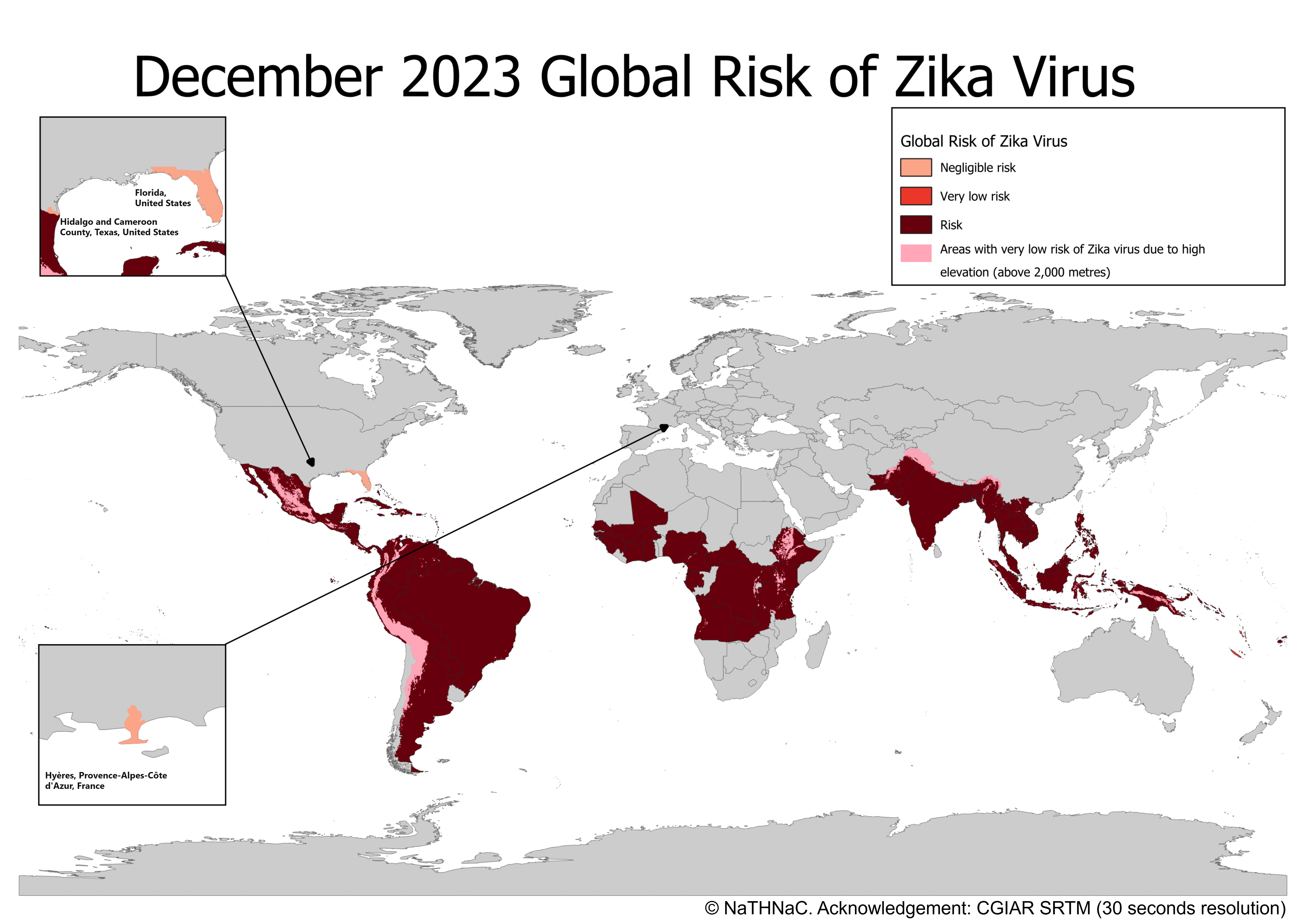 Global Risk of Zika virus December 2023